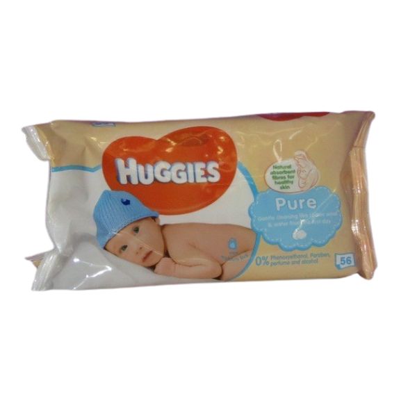 Lingette humide pour bébé Huggies pure (paquet de 56)