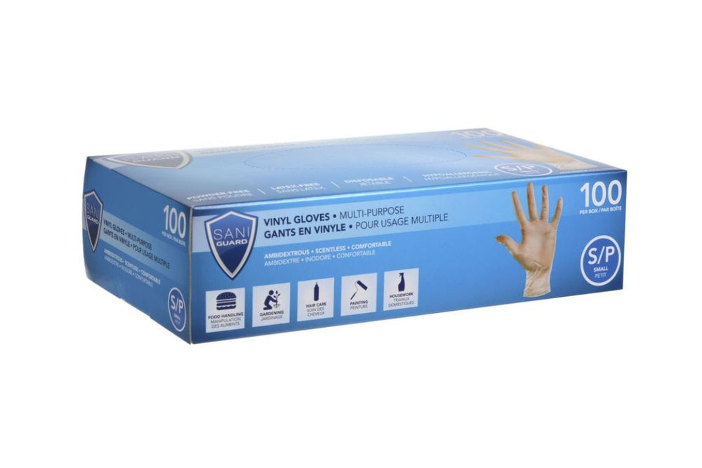 Gant en vinyle jetable transparent Sani Guard (paquet de 100)